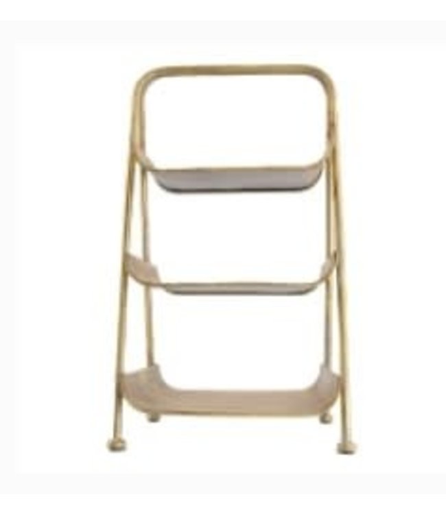 ### Etagiere metal 28x25x50.5cm - Gold white-washed - excl. deco