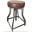 # C065 - Iron stool leather seat - 30 cm x 50 cm (70cm uitgedraaid)