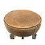 C065 - Iron stool leather seat - 30 cm x 50 cm (70cm uitgedraaid)