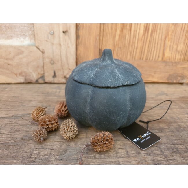 Brynxz ### Tealightholder pumpkin - majestic black - 10 x 9 cm - pompoen - per stuk - licht beschadigd