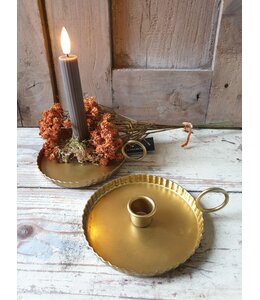 ## Kaarsenstandaard goud - 4,5x15,5x13cm - metaal - blaker