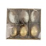 Egg nature with hanger 15x15x5cm 6pc - White/Gold