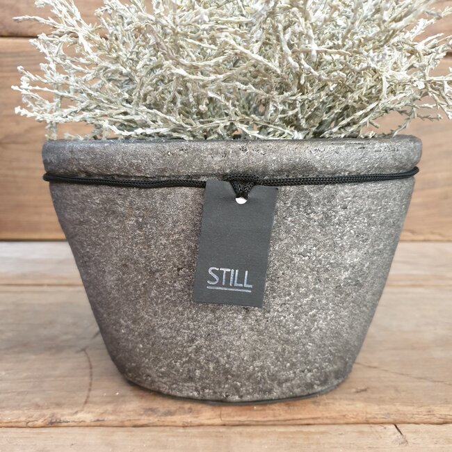 Still 4325 - ~Grijs gemeleerde ovale bloempot - 23 x 12 x 14 cm - serie "Earth"