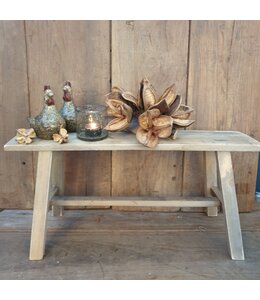 Bench - bank -  historic wood 58x21.5x28cm - Natural excl. deco