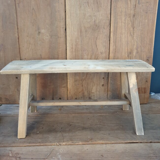 Bench - bank -  historic wood 58x21.5x28cm - Natural excl. deco
