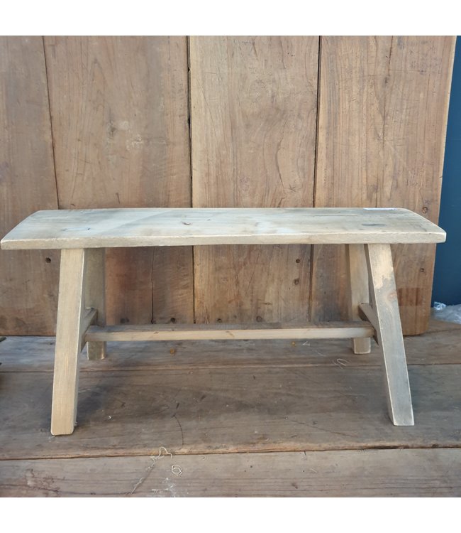 Bench - bank -  historic wood 58x21.5x28cm - Natural excl. deco