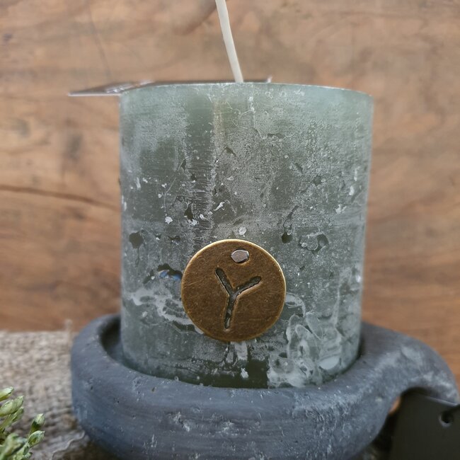 RUSTIC CANDLE FOREST GREEN D.7 H.7 - kaars