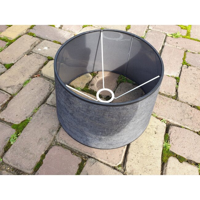 2063 - KKL - lampenkap grijs melee - 30 x 30 x 20 cm