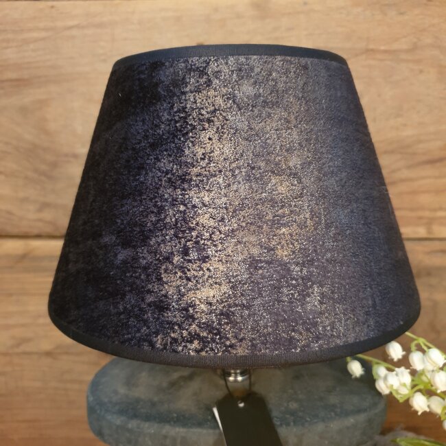 2063 - ES - lampenkap - donkergrijs velours melee - 20onder x 12boven x 14 cm