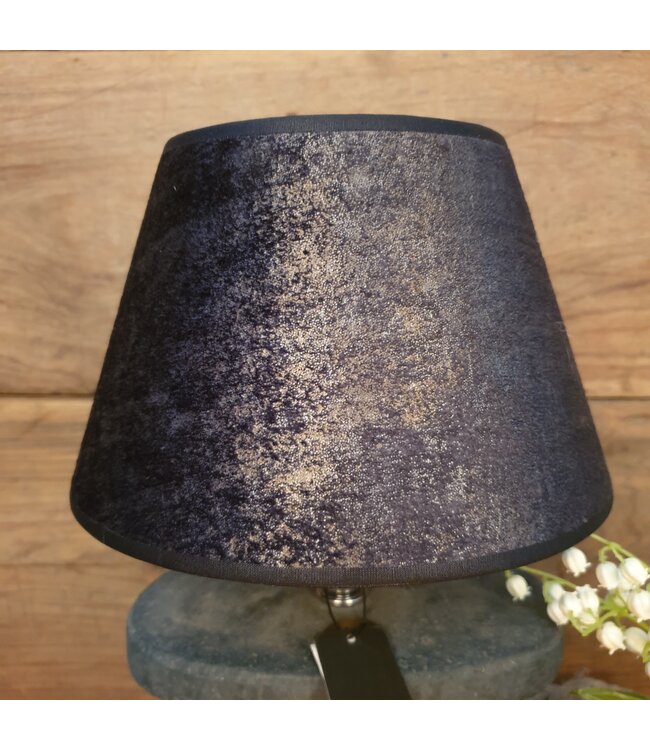 2063 - ES - lampenkap - donkergrijs velours melee - 20onder x 12boven x 14 cm