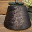 2063 - ES - lampenkap - donkergrijs velours melee - 20onder x 12boven x 14 cm