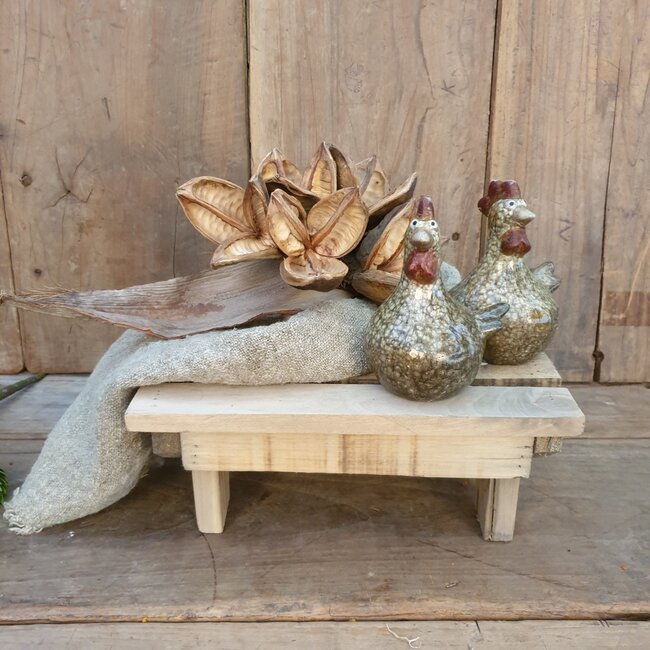 Table historic wood 28x19.5x11.5cm - Natural