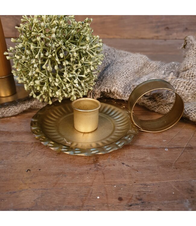 ### Kaarsenstandaard goud - blaker - metaal - 10x10x4cm