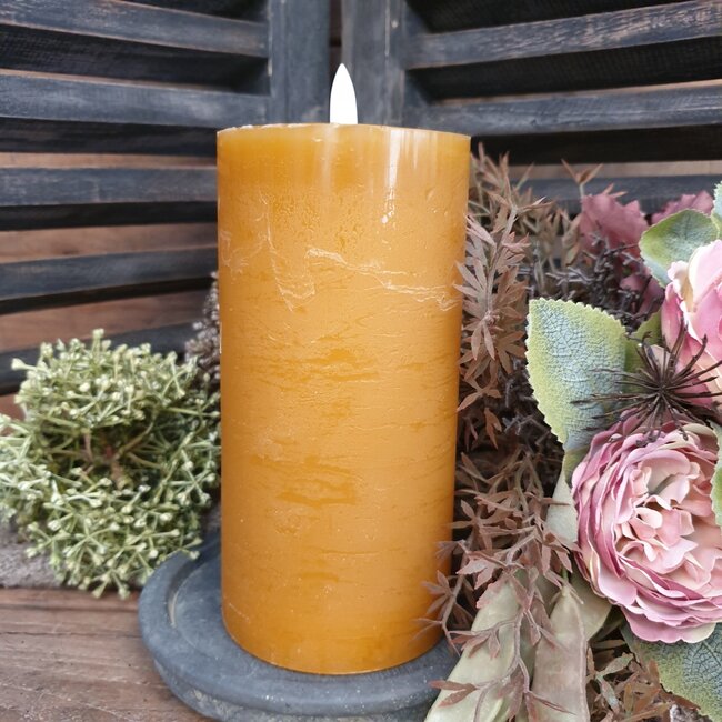 Countryfield # Stompkaars rustiek Ø7,5CM LED ro Lyon L amber-L7,5B7,5H15CM