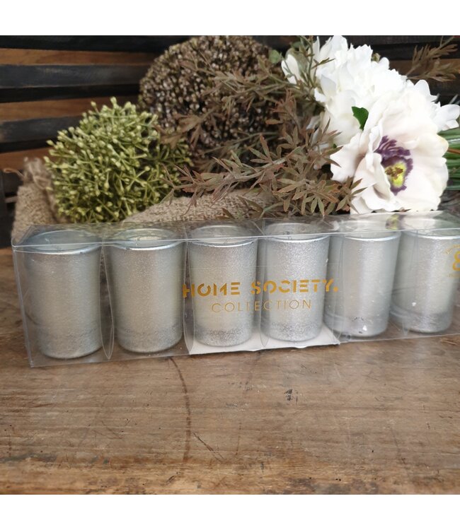 Votive Candle Set 6 Silver - 20x3.5x5 cm