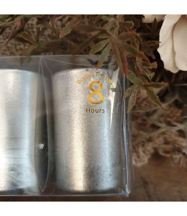 Votive Candle Set 6 Silver - 20x3.5x5 cm