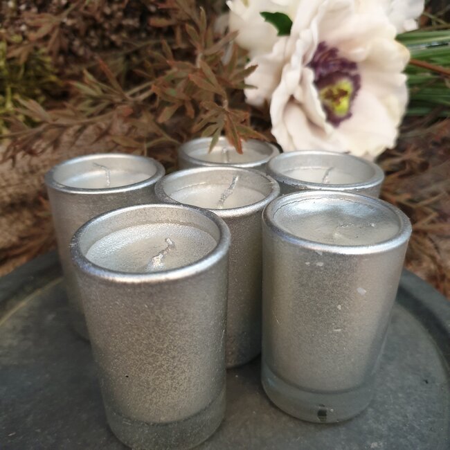 # Votive Candle Set 6 Silver - 20x3.5x5 cm