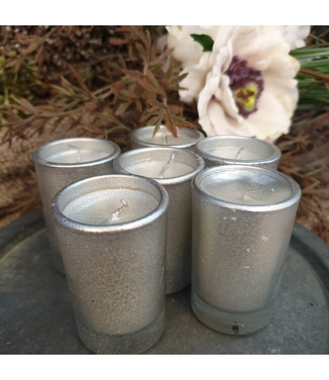 Votive Candle Set 6 Silver - 20x3.5x5 cm