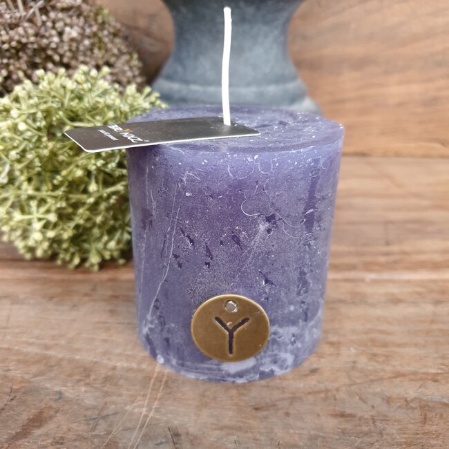 RUSTIC CANDLE BLACK BLUE D.7 H.7