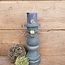 RUSTIC CANDLE BLACK BLUE D.7 H.7