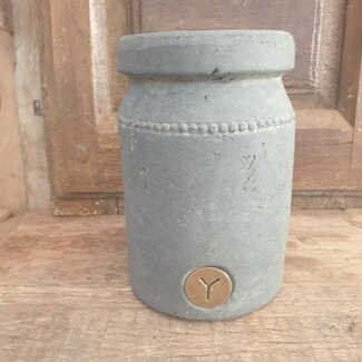 # wordt niet verzonden - Grijze bloempot "Edge" 18 cm - majestic vintage