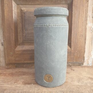 # Wordt niet verzonden - Grijze bloempot "Edge" 26 cm - majestic vintage