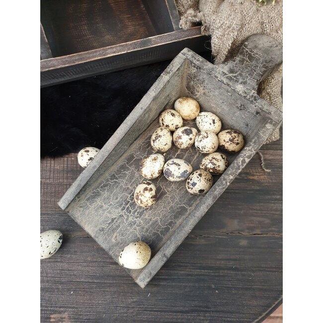 Kaarshouder schep Kenpo | grey finish - 28 x 12 x 8 cm