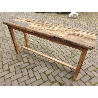 Sidetable - railwaywood - 160 x 48 x 80 cm - wordt niet verzonden/alleen afhalen