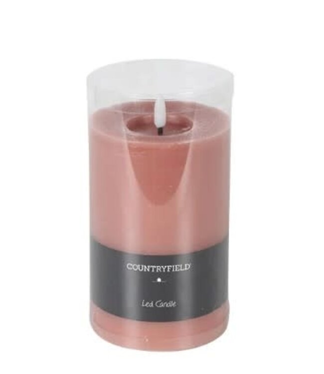 Countryfield Stompkaars rustiek Ø10CM LED ro Lyon M roze-L10B10H15CM