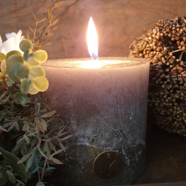 RUSTIC CANDLE FOREST GREEN D.10 H.10
