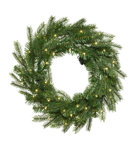 Groene kerstkrans met ledverlichting voor binnen en buiten Ø50 cm