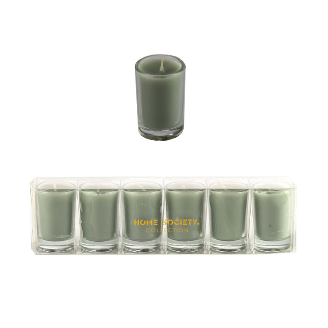 Votief Kaars Celadon Set 6 - 3 x 2.9 x 5