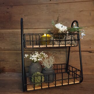 Kitchen rack 44x25H50cm - keukenrek - hout/metaal - excl deco