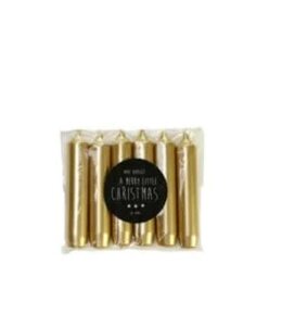Q975 - Pakje met 6 kaarsjes van 2,1 x 12 cm - Goud