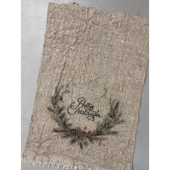 Shabby doek "Prettige Feestdagen" 30 x 45 cm