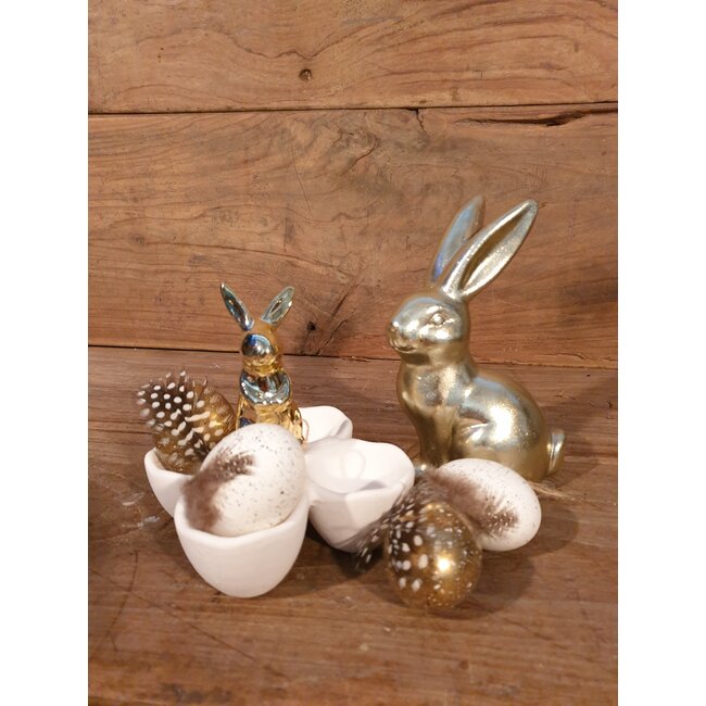 Egg holder rabbit gold - l11xw11xh12cm - eierhouder - excl. deco