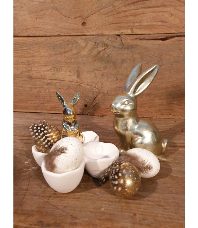 Egg holder rabbit gold - l11xw11xh12cm - eierhouder - excl. deco