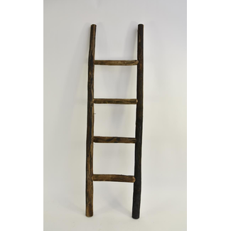 Ladder bruin melange 170cm x +/- 45 cm 5 treden - afhalen in hellum/wordt niet verzonden