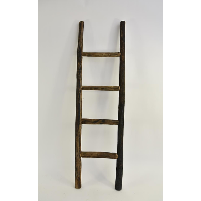 Ladder bruin melange 170cm x +/- 45 cm 5 treden - afhalen in hellum/wordt niet verzonden