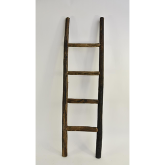 Ladder bruin melange 120cm x +/- 35 cm 4 treden - wordt niet verzonden/afhalen in Hellum