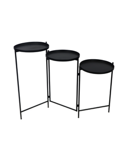 Alleen afhalen/wordt niet verzonden -Table foldable metal 113.5x35x78cm - Black