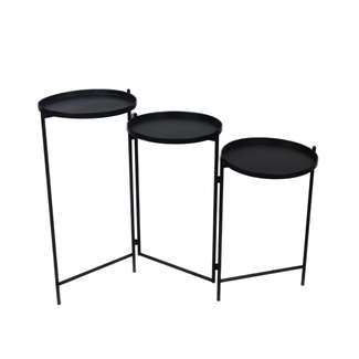Alleen afhalen/wordt niet verzonden -Table foldable metal 113.5x35x78cm - Black