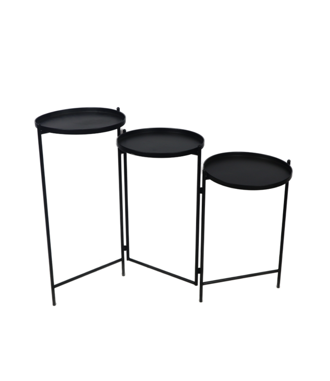 Alleen afhalen/wordt niet verzonden -Table foldable metal 113.5x35x78cm - Black