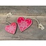 Hanger heart mango wood 9x9x1cm A/3 - Red - hart - hout - per stuk