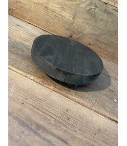 ## Plate paulownia Ø25x6.5cm - Black-wash