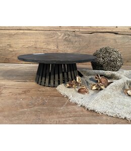 Plate fir wood on stand 28x28x9cm FSC 100% - Black