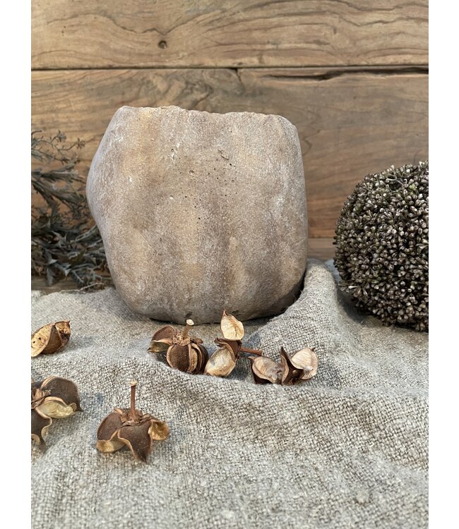 ### wordt niet verzonden - Planter Hand Concrete Gold 18.5x17x16.5cm