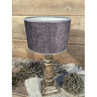 1035 - KKL- lampenkap - donkergrijs linnen - 20 x 20 x 13 cm