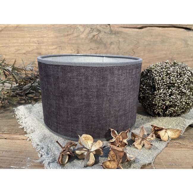 1035 - KKL- lampenkap - donkergrijs linnen - 20 x 20 x 13 cm