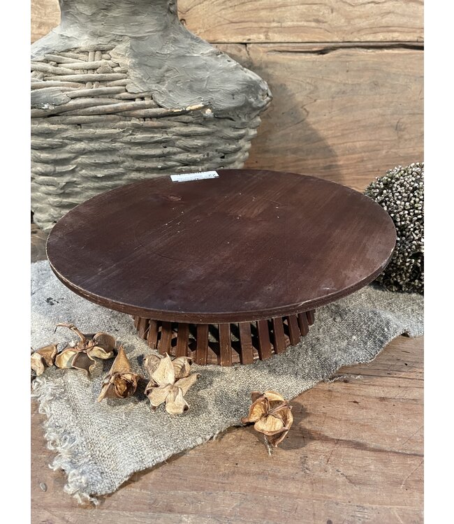 Plate fir wood on stand 28x28x9cm FSC 100% - Brown
